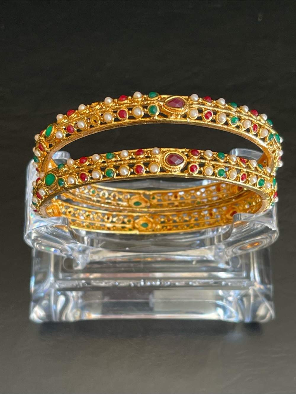 24KT gold plated Indian wedding Bangle Set .